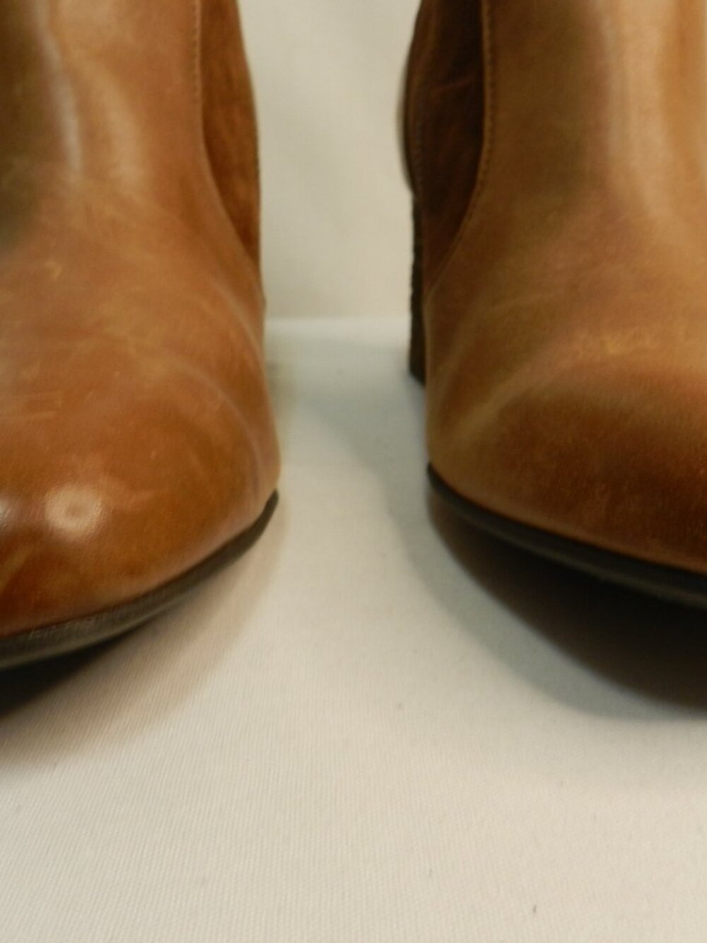 Born Leather w/Suede brown Tassel ankle Zip boots comfort block heel Size Sz 10 - Picture 8 of 13
